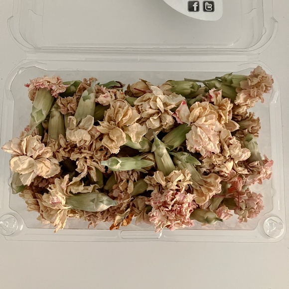 Carnation dried flowers pale shell pink color for arts, crafts, floral decor - Picture 1 of 3